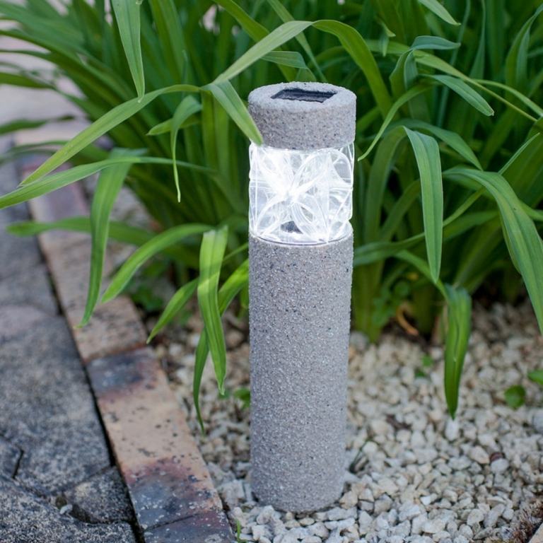 LED trädgård belysning idéer design betong