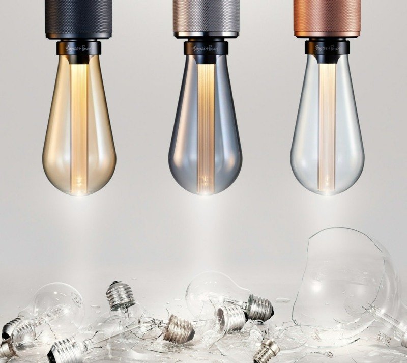 ledde glödlampor lampa brutet ståluttag design