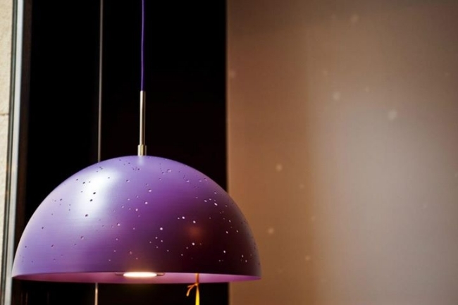 Led lampa halvklot form violett hall design idéer