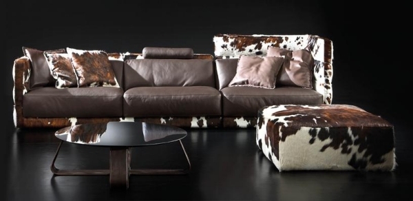 Läder soffa set-kohud utseende