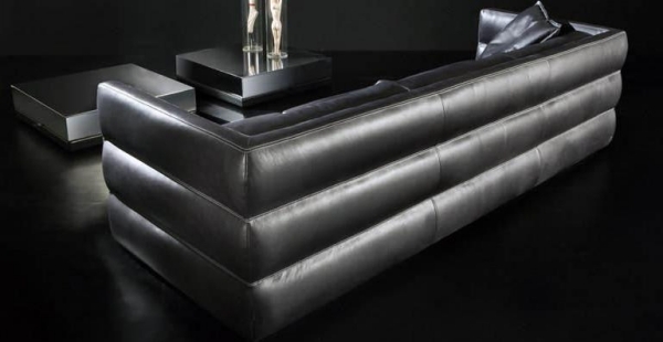 svart läder soffa design dandy