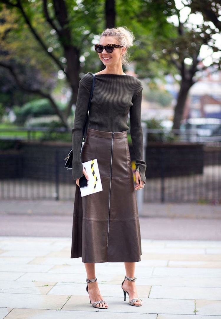 läder-kjol-kombination-outfit-brun-lan-a-line