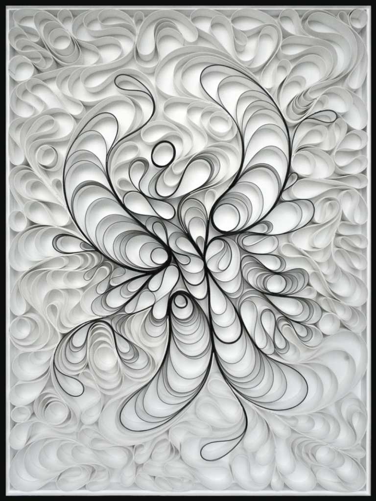 duk utskrift ombre effekt subtil design vit svart mönster