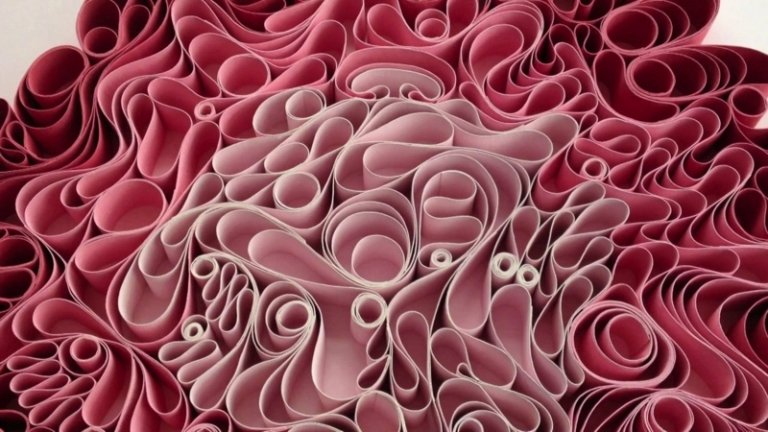 canvastryck med ombre effekt rosa nyanser rund design