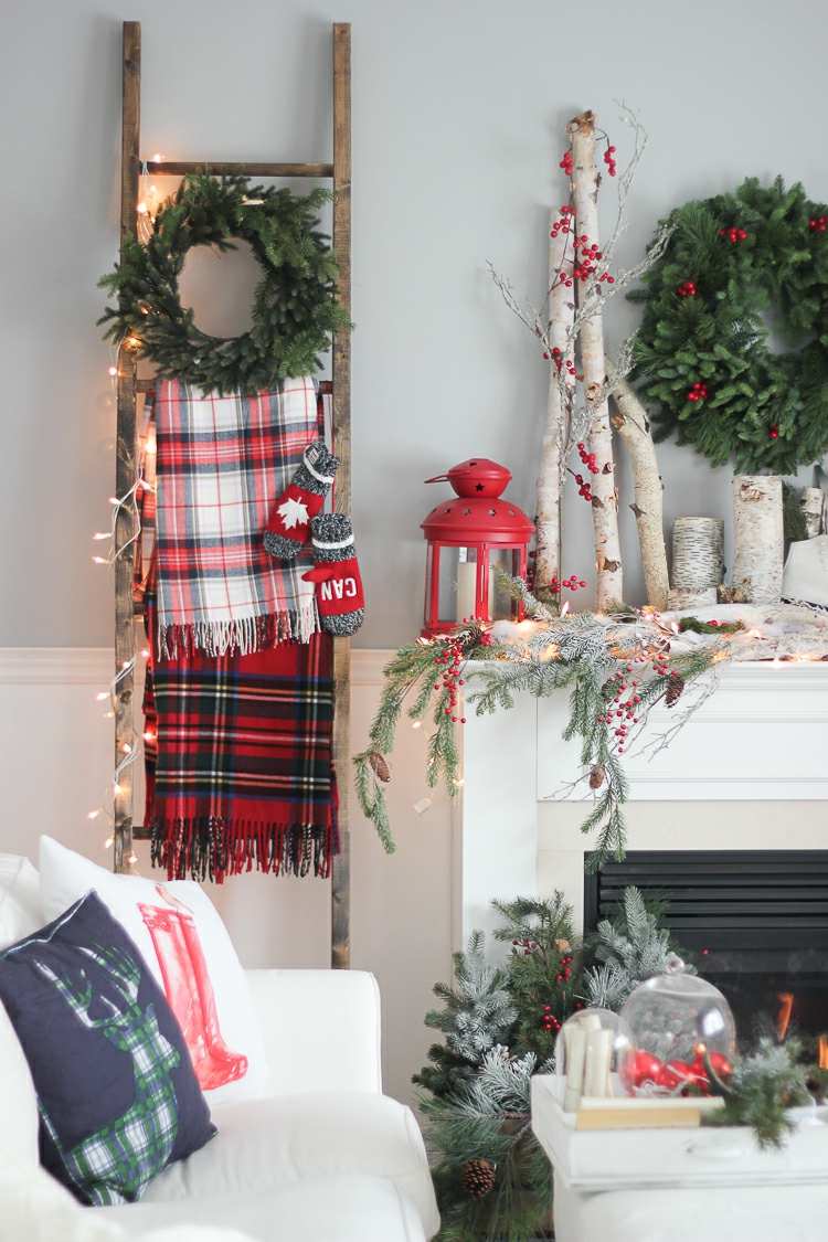 Huvuddekorera julklappiga skandinaviska julkransdukar rutiga