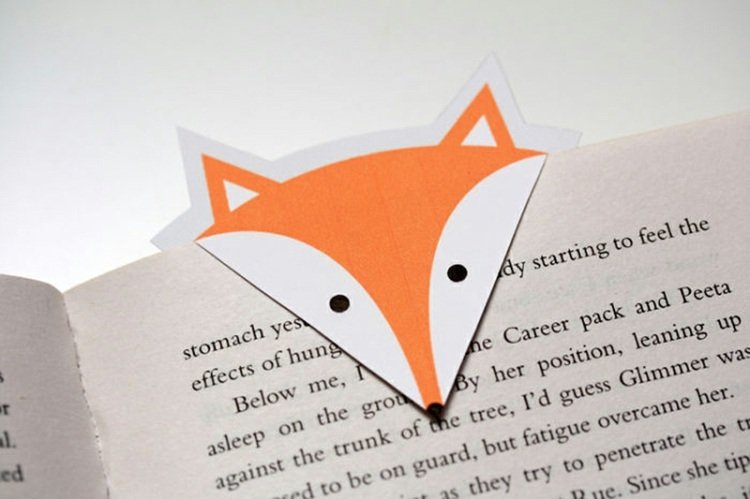 bokmärke tinker fox diy papper instruktioner
