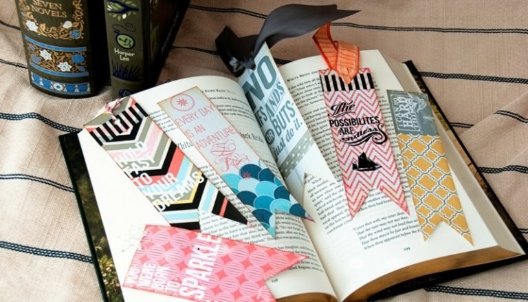 bokmärken tinker tips instruktioner färgglada pappersböcker