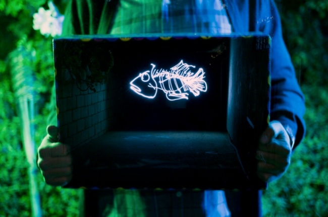 fish art installation light av darren pearson