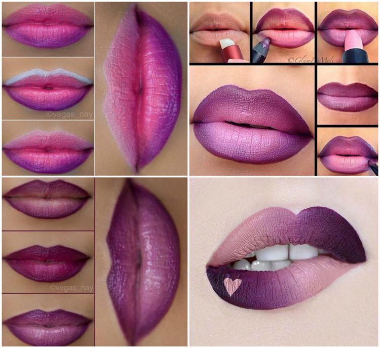 Lila Violet Ombre Lips Instruktioner