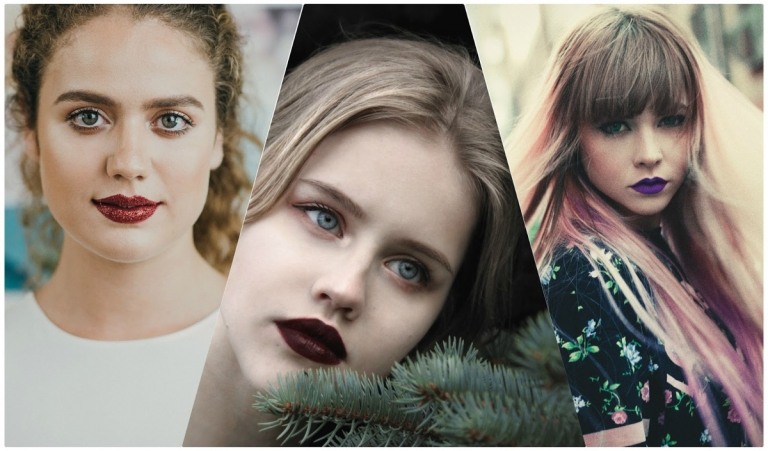 Läppstift i ljusa färger ren glamour vintage chic mörk röd lila