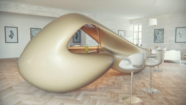 3D-visualisering möbler-offentliga byggnad foajéer gemensamma rum