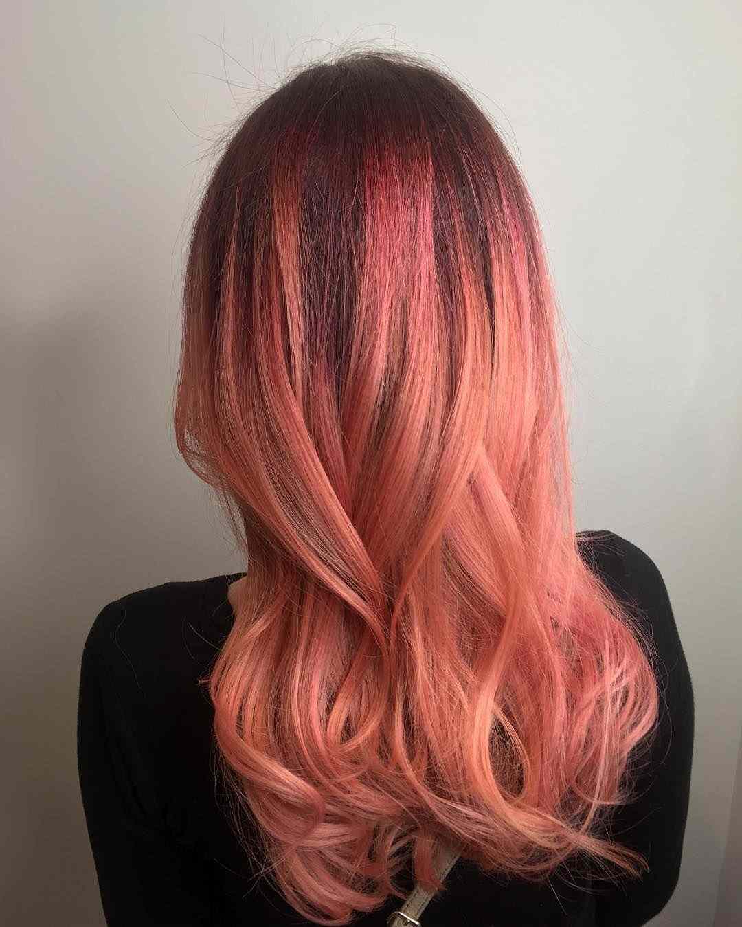 Living Coral Hair Balayage Trend Color Hair Trends 2019 Long Hair