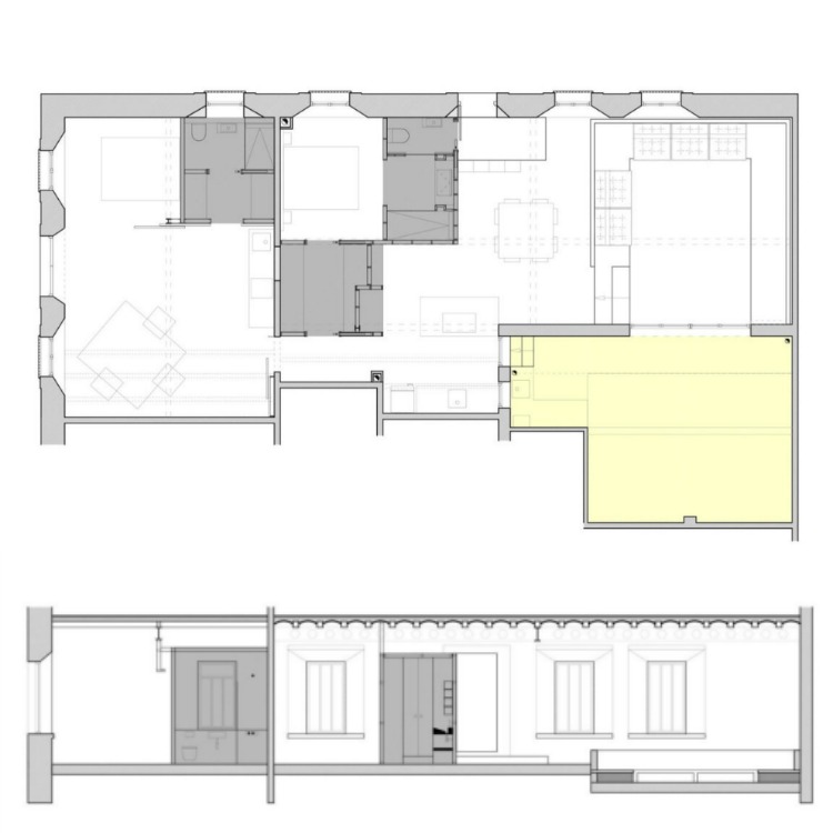 loft-stil-rustik-lägenhet-barcelona-plan-planlösning
