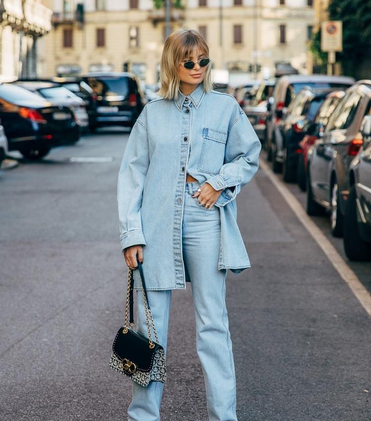 Jeans lång blus kombinerar outfitidéer våren 2021