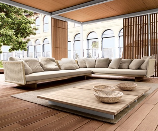 lounge trädgårdsmöbler av paola lenti beige trädgårdssoffa