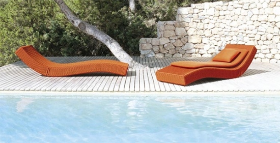 lounge trädgårdsmöbler av paola lenti wave design orange