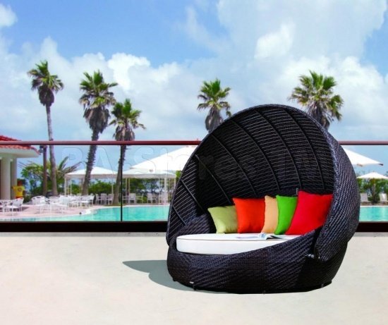 Lounge möbler polyrattan svart kuddekoration