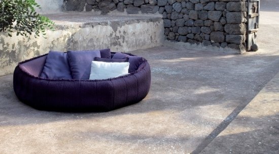 Rund möbeldesign loungesoffa - lila