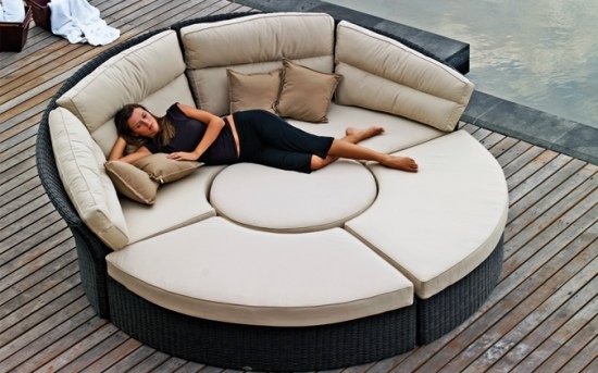 Rund soffa-utemöbler lounge