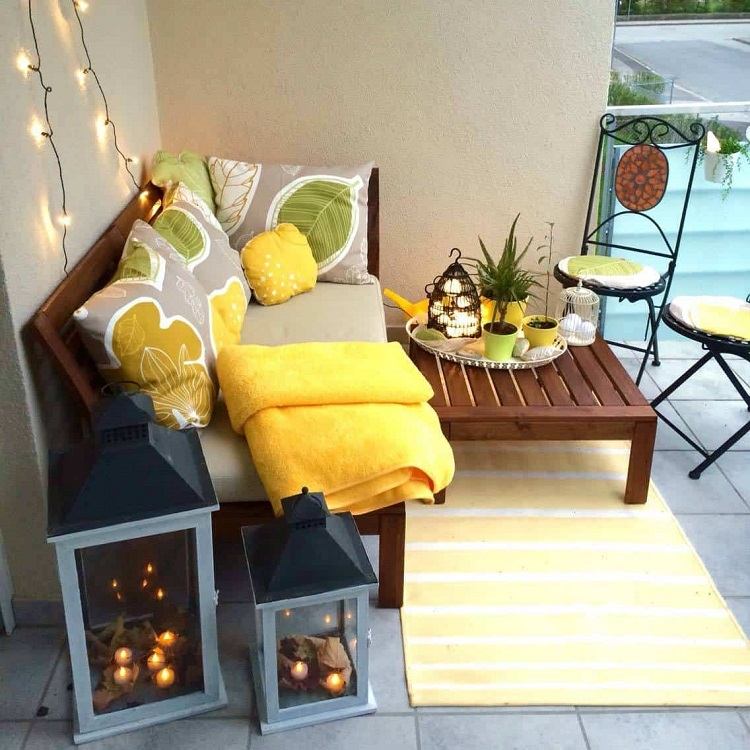Balkong lounge liten uteservering möbler trender levande tillbehör