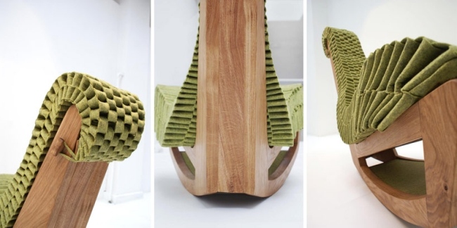 Amerikansk ekmöbeldesign slappna av fåtölj yta textur-skulpturell karaktärsstol
