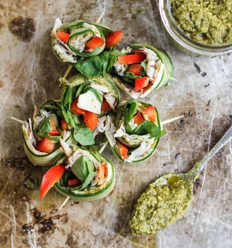lågkolhydratrecept-lunch-vegetarisk-gurka-rull-pesto