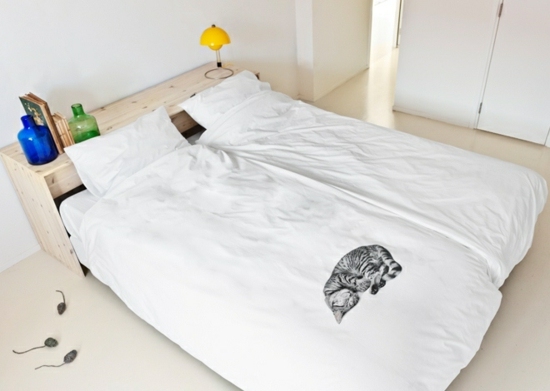 cool sängkläder sovrum deco katt