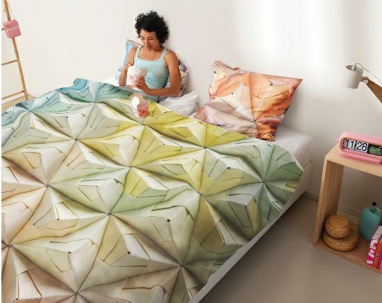 Sängkläder design origami veck