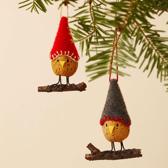 Cork fågelfigurer-tinker hatt filt tinker julgran