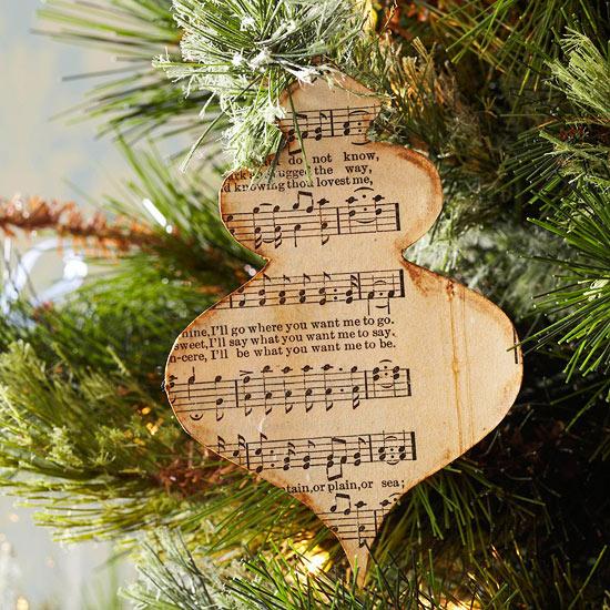 Tinker julgransprydnader - musikaliska noter