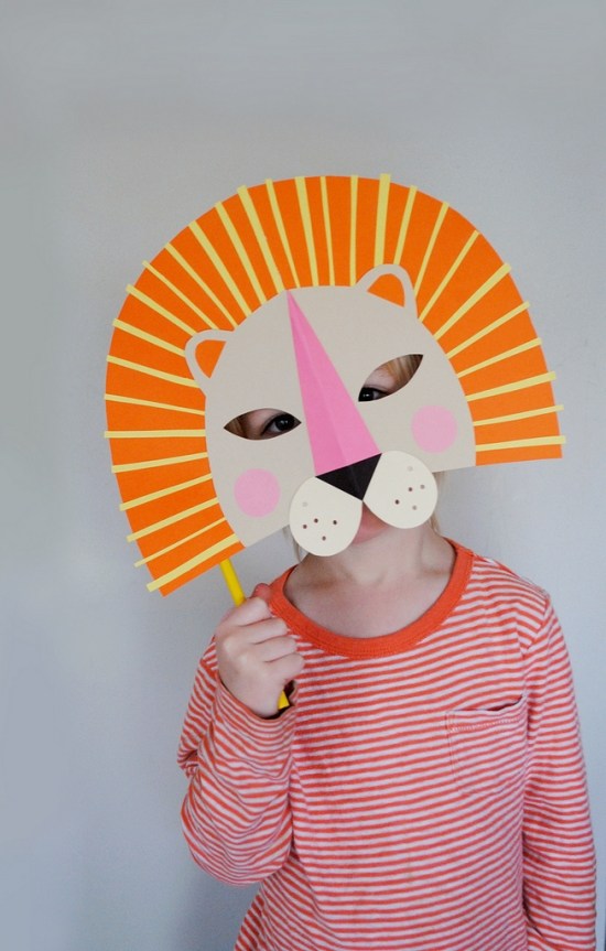 Tinker masker-barn kreativa papper karneval kostymer-lejonhuvud