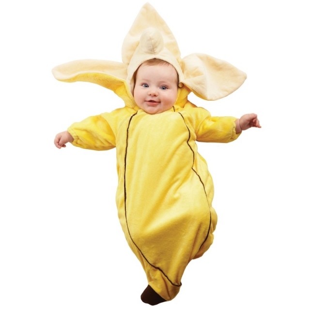 Baby banan gul kostym förklädnad karneval gatukarneval