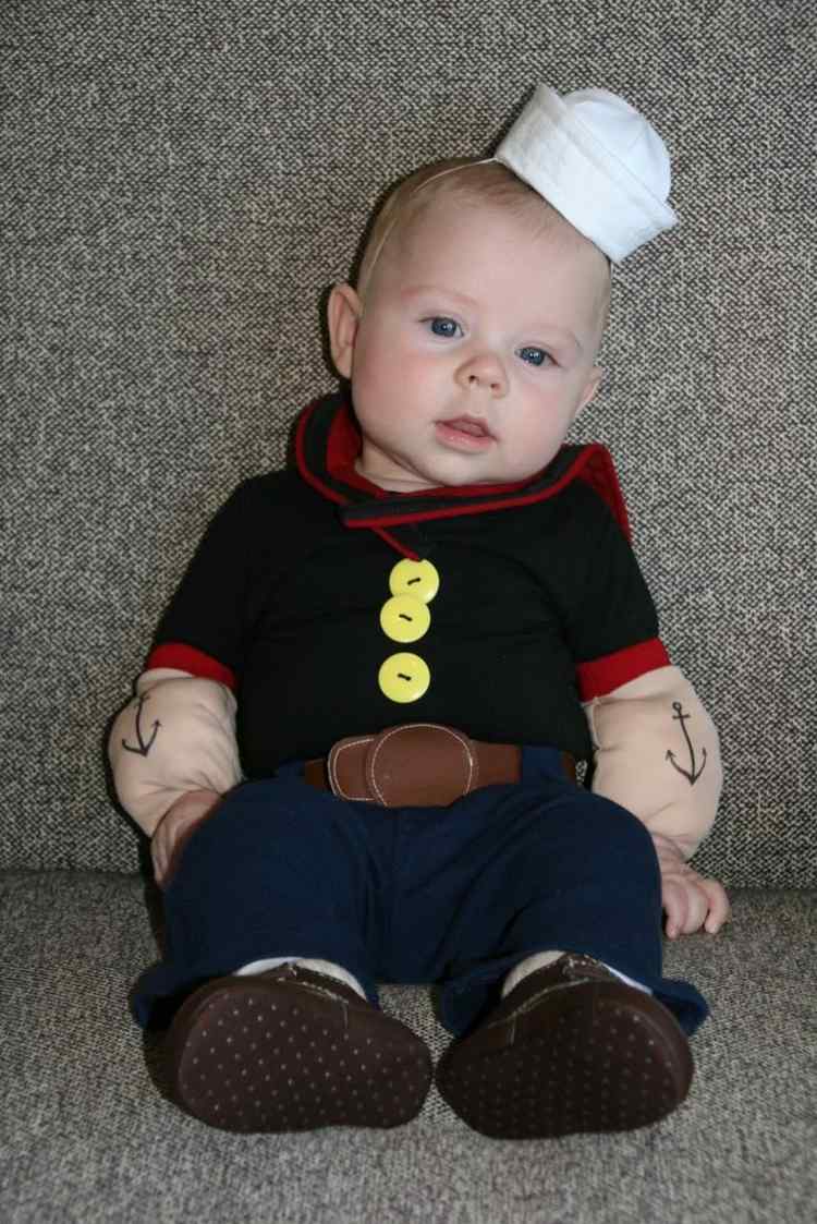 baby-karneval-kostymer-popeye-sjöman-idé-muskler-hatt