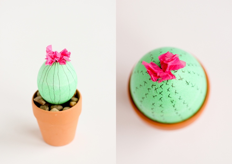 roligt-påskägg-design-kaktus-blomma-kruka-blomma-rosa