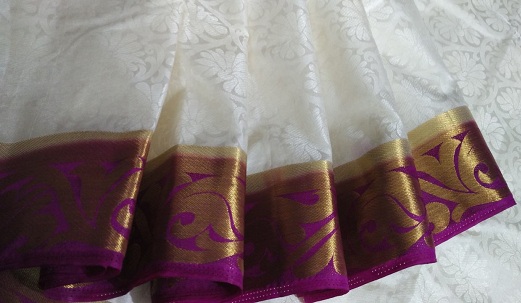 Dupion kohokuvioitu Saree