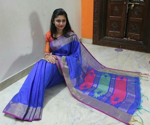 Tavallinen Dupion Silk Saree