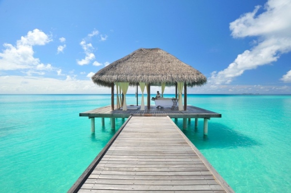 blått vatten sommarlov Maldiverna