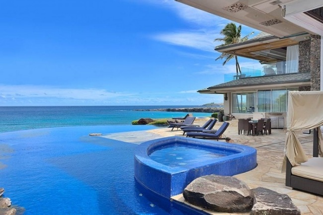 fritidshus på hawaii jewel maui infinity pool terrass