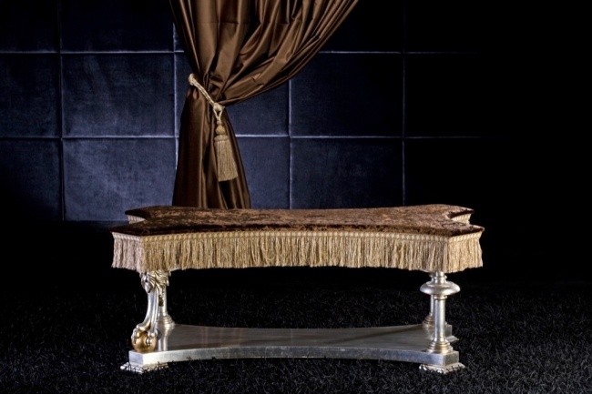 Italiensk lyxig möbeldesign bordsridå brun flätig Cesare matta-fluffig