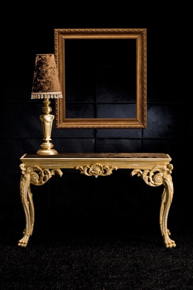 Designer bordslampa rikt utsmyckad Andrea spegelguldram Exedra