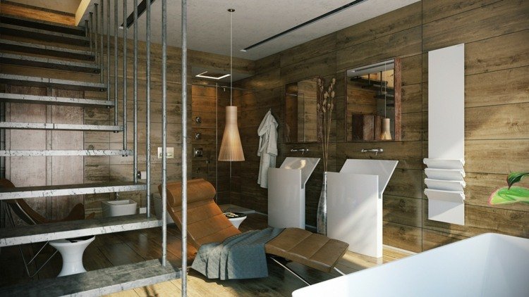 lyxig badrum design idé sjunker modern spegel