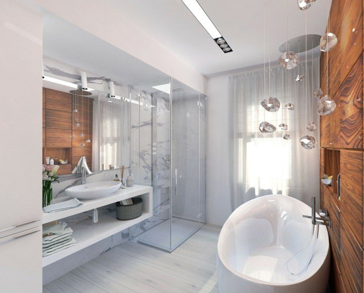 badrum lyxigt elegant utseende deco badrumskonsol duschdraperier