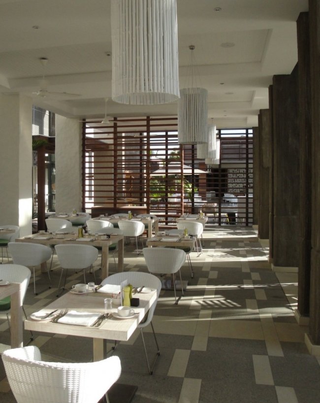 Pavilion restaurang dekorativ väggdesign hängande ljus