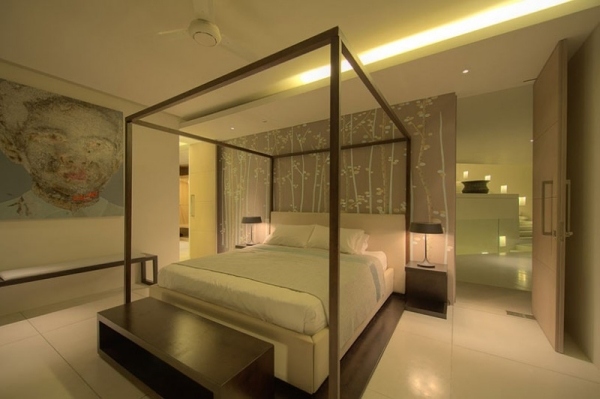 lyxigt fritidshus med innovativ arkitektur i thailand sovrum