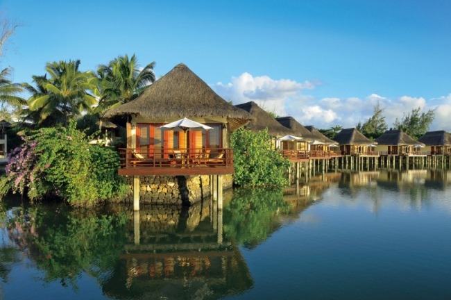 5 -stjärnigt resort Mauritius komfort lyxresidens havsvilla på styltor