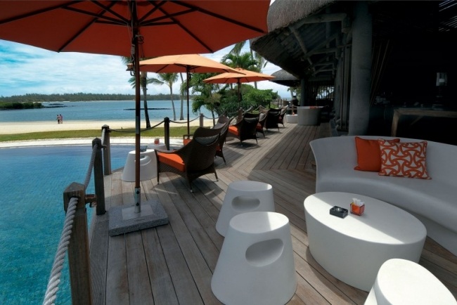 Terrass vita möbler Holiday Resort lyxiga Feng Shui -möbler