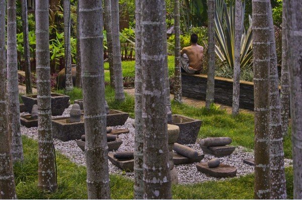 lyxiga paviljonger i thailand zen trädgård