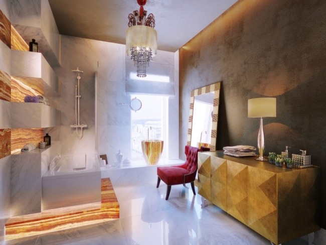 Deluxe badrum i badrumsmarmor i marmor design porslin kakel-penthouse-Gilyarovskogo-Moskva