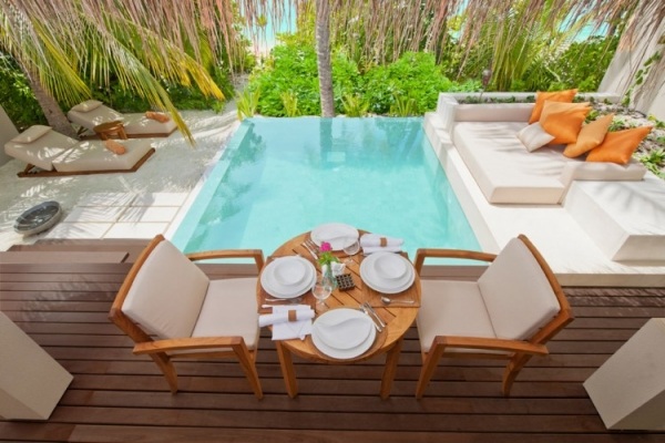 Strandvilla Maldiverna hotelldesign