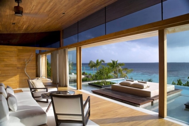 Coco Prive Kuda-Hithi Island terrass-trä rum med glasrutor